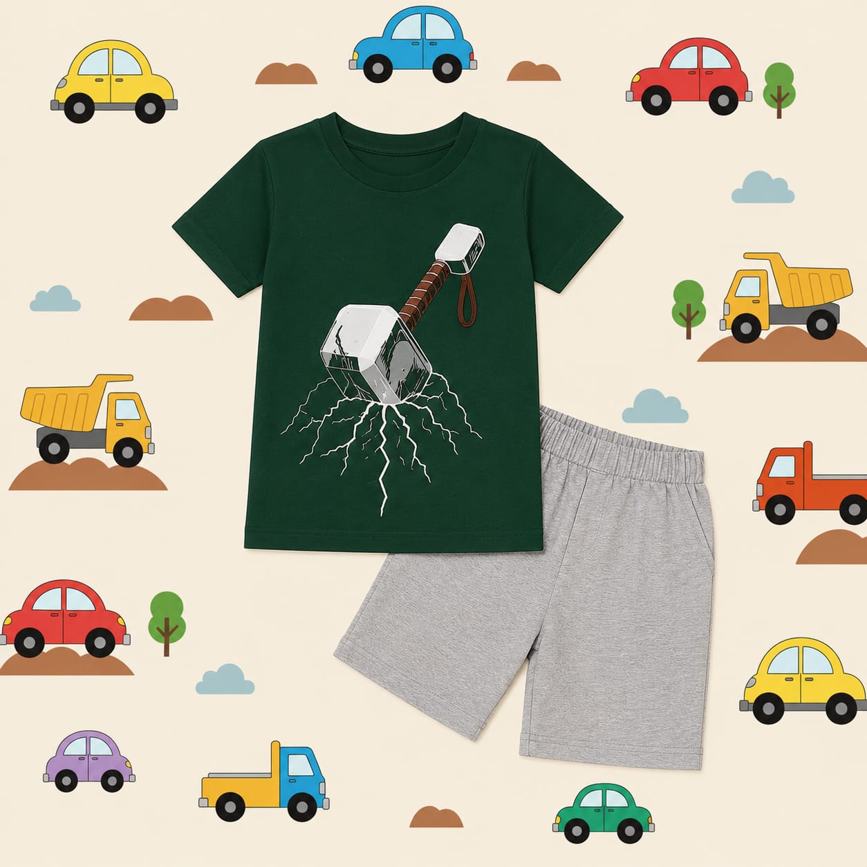Green Nature Graphic Short Set