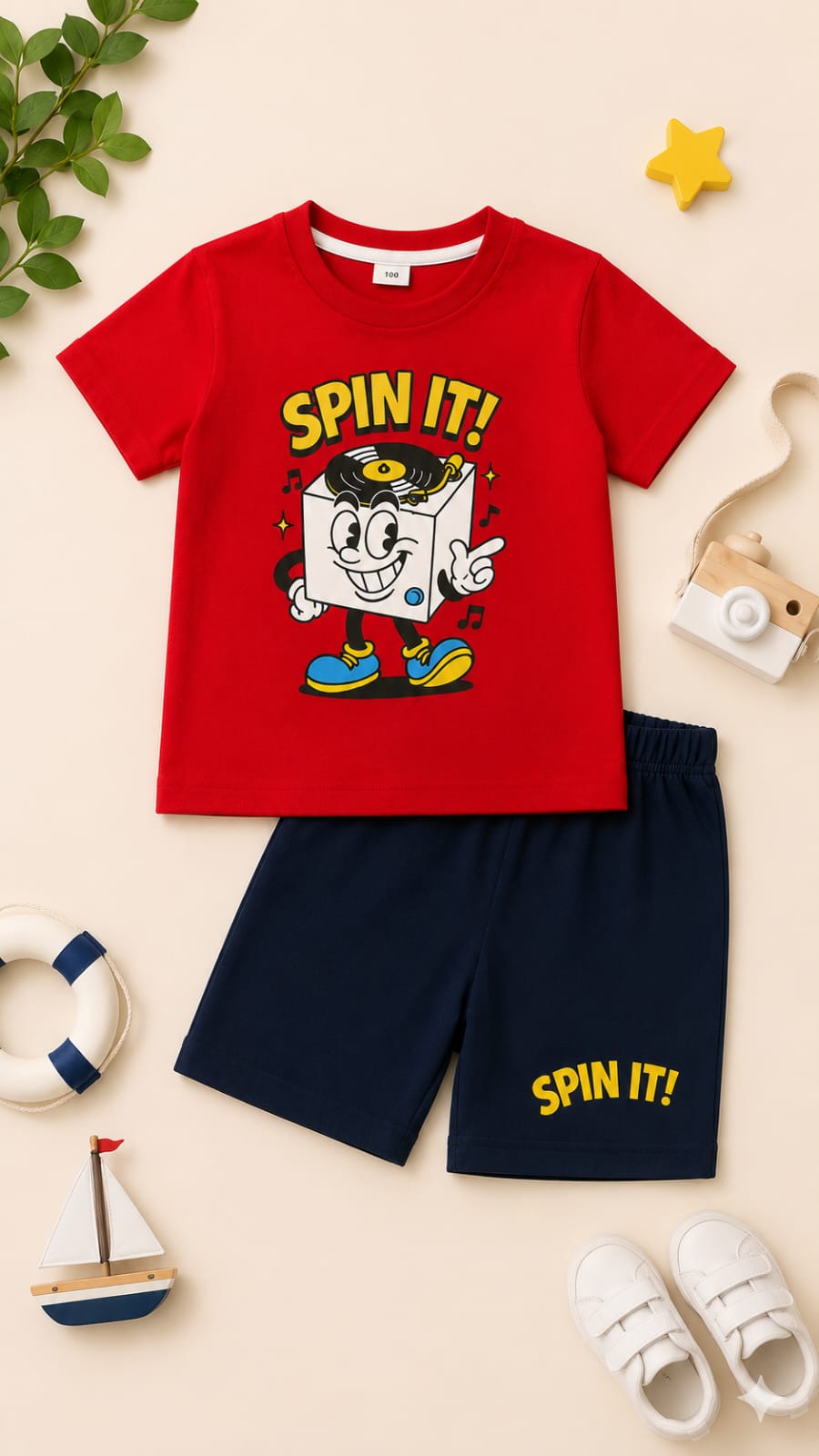 Spin It Red Short Set